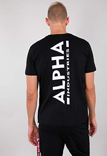 Alpha Industries Herren Backprint T-Shirt, Black, Medium von Alpha Industries