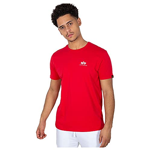 Alpha Industries Herren Backprint T-Shirt, Speed Red, S von ALPHA INDUSTRIES