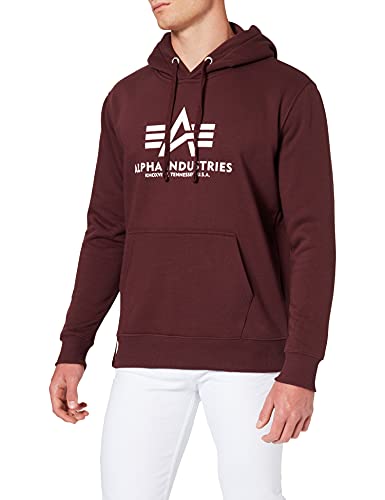 ALPHA INDUSTRIES Herren Basic Hoody Kapuzenpullover, deep Maroon, 3XL von ALPHA INDUSTRIES