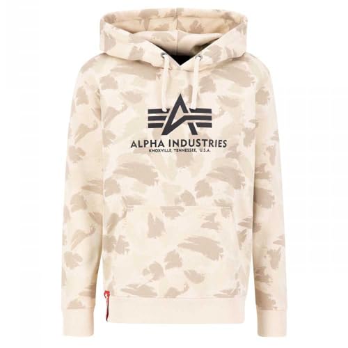 ALPHA INDUSTRIES Herren Basic Hoody Kapuzensweat Kapuzenpullover, Sand Camo, S von ALPHA INDUSTRIES