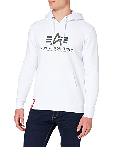 ALPHA INDUSTRIES Herren Basic Hoody Rainbow Ref. Print Kapuzenpullover, White, L ALPHA INDUSTRIES Herren Basic Hoody Rainbow Ref. Print Kapuzenpullover, White, L von ALPHA INDUSTRIES