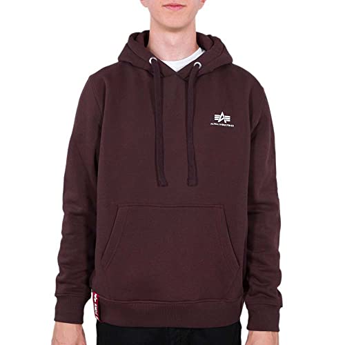 Alpha Industries Herren Basic Hoody Small Logo Kapuzensweat Kapuzenpullover, Deep Maroon, XL von ALPHA INDUSTRIES