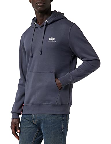 Alpha Industries Herren Basic Hoody Small Logo Kapuzensweat Kapuzenpullover, Greyblack, M von ALPHA INDUSTRIES