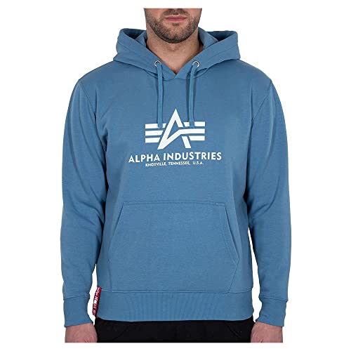 Alpha Industries Herren Basic Hoodie Kapuzenpullover, Airforce Blue, XXL von ALPHA INDUSTRIES