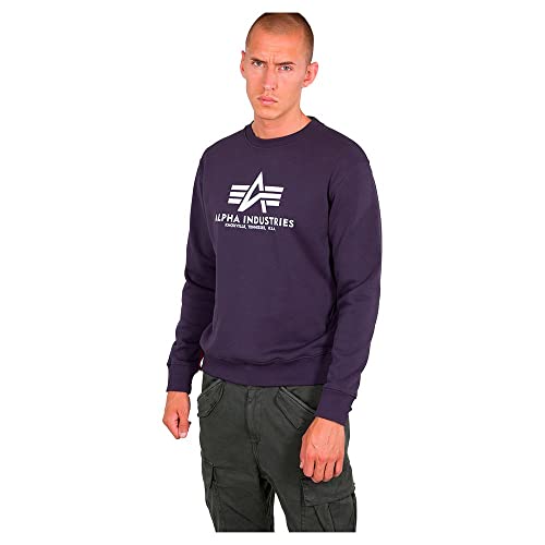ALPHA INDUSTRIES Herren Basic Sweater Für Sweatshirt, Nachtschattengewächs, S EU von Alpha Industries