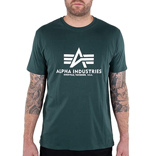 Alpha Industries Herren Basic T-Shirt, Navy Green, L von Alpha Industries