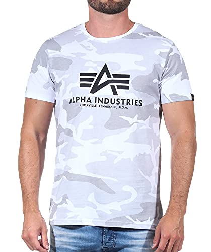 Alpha Industries Herren Basic T-Shirt, White Camo, L von ALPHA INDUSTRIES