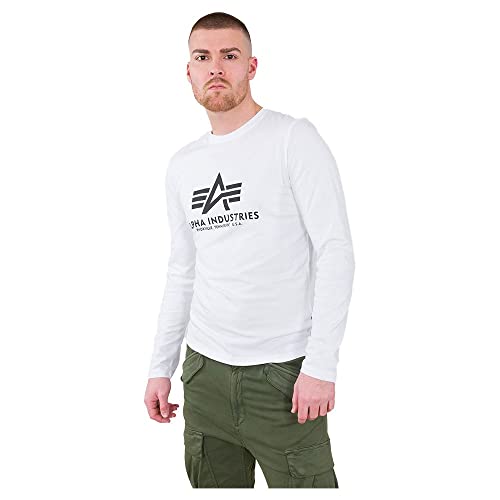 ALPHA INDUSTRIES Herren Basic T-LS Longsleeve T-Shirt, White, M von ALPHA INDUSTRIES