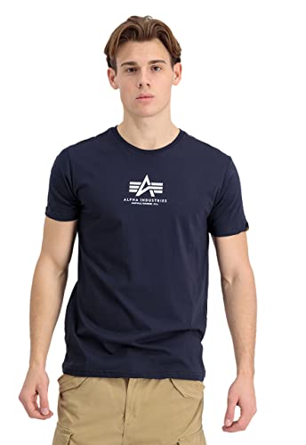 ALPHA INDUSTRIES Herren Basic T Ml T-Shirt, Blau (Rep.blue), L von ALPHA INDUSTRIES