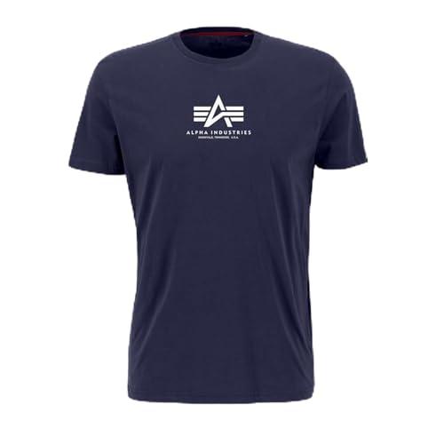 ALPHA INDUSTRIES Herren Basic T Ml T-Shirt, Blau (Naval Blue), L von ALPHA INDUSTRIES