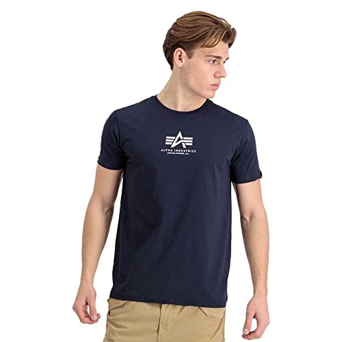 ALPHA INDUSTRIES Herren Basic T Ml T-Shirt, Blau (Rep.blue), L von ALPHA INDUSTRIES