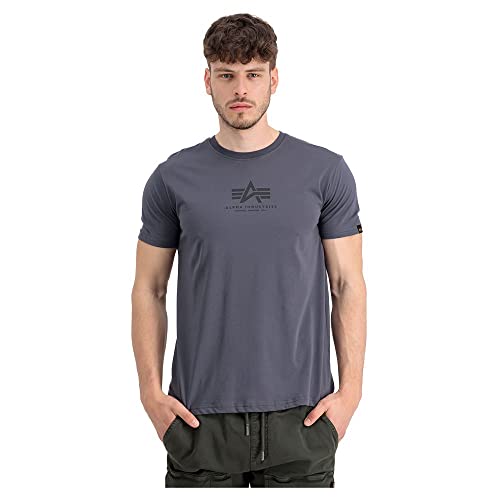 ALPHA INDUSTRIES Herren Basic T Ml T-Shirt, Grau , XS von Alpha Industries