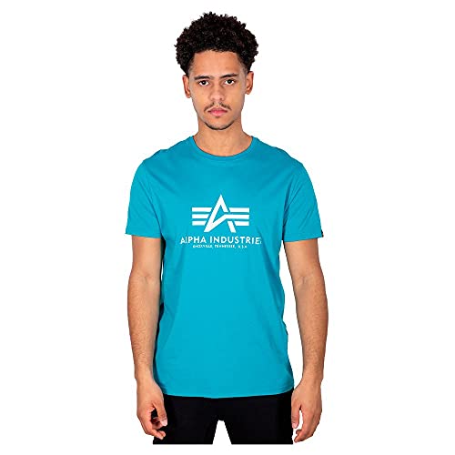 Alpha Industries Herren Basic T-Shirt, Blue Lagoon, XS von ALPHA INDUSTRIES