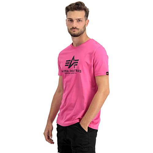 ALPHA INDUSTRIES Herren Basic T-Shirt Hemd, 651-magenta, von ALPHA INDUSTRIES