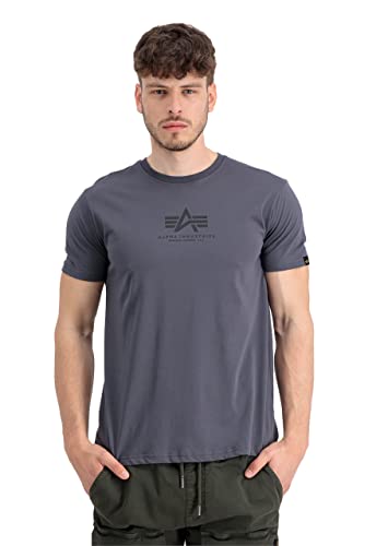 Alpha Industries Basic T ML T-Shirt für Herren Greyblack/Black von ALPHA INDUSTRIES