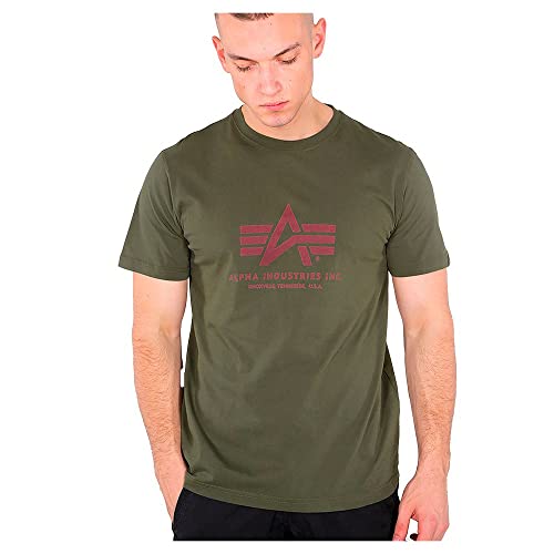 Alpha Industries Herren Basic T-Shirt, Dark Green, S von Alpha Industries