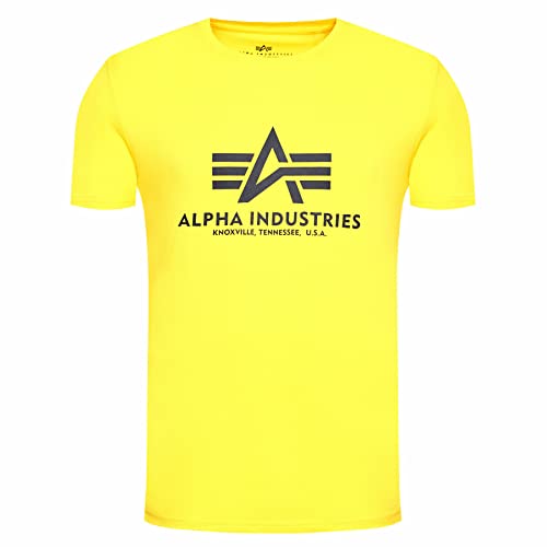 Alpha Industries Herren Basic T-Shirt, Empire Yellow, S von ALPHA INDUSTRIES