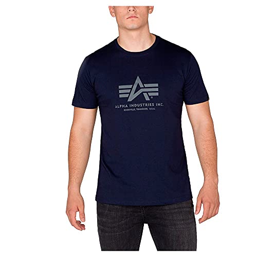 Alpha Industries Herren Basic T-Shirt, Blau, M von Alpha Industries
