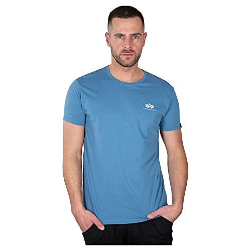 Alpha Industries Herren Basic T Small Logo T-Shirt, Blickdicht, Airforce Blue, XXL von ALPHA INDUSTRIES