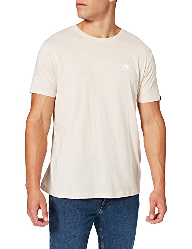 Alpha Industries Herren Basic T Small Logo T-Shirt, Jet Stream White/White, M von ALPHA INDUSTRIES