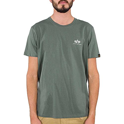 Alpha Industries Herren Basic T Small Logo T-Shirt, Vintage Green, S von ALPHA INDUSTRIES