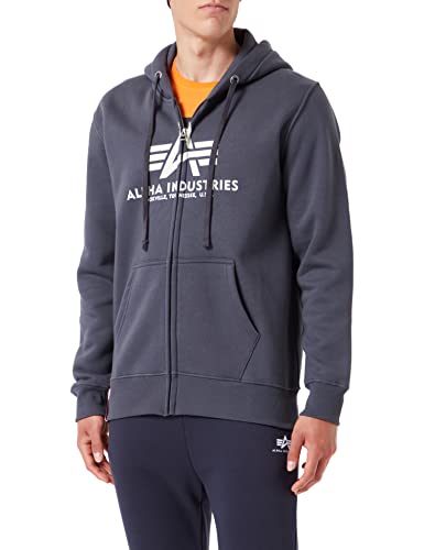 Alpha Industries Herren Basic Zip Hoodie Kapuzenpullover, Greyblack, 3XL von ALPHA INDUSTRIES