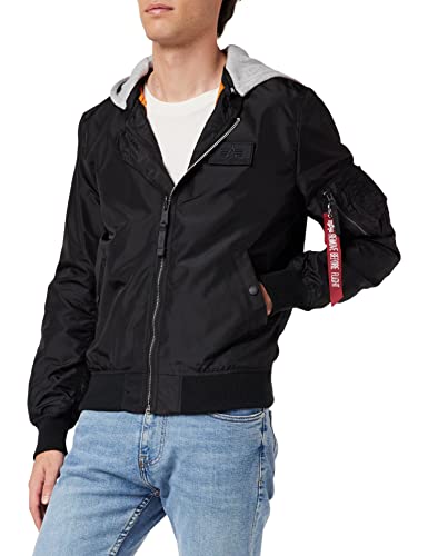 Alpha Industries Herren MA-1 TT Hood BP Ref Bomberjacke, Black, XL von ALPHA INDUSTRIES