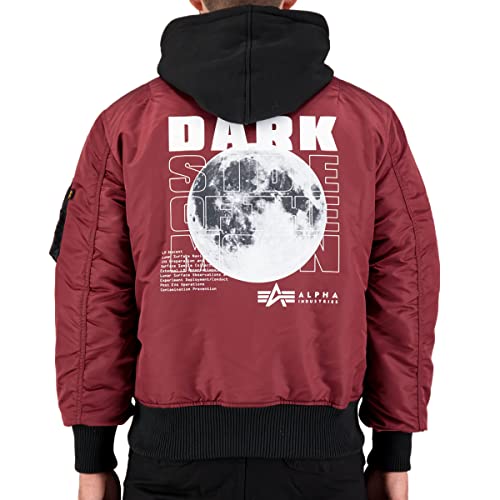 Alpha Industries MA-1 VF Hood Dark Side Bomberjacke für Herren Burgundy von ALPHA INDUSTRIES