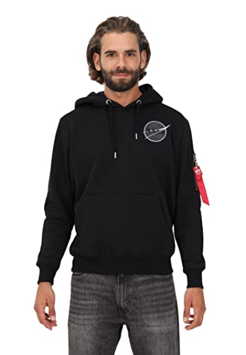 ALPHA INDUSTRIES Dark Side Hoody Kapuzensweat für Herren Black/Reflective von ALPHA INDUSTRIES