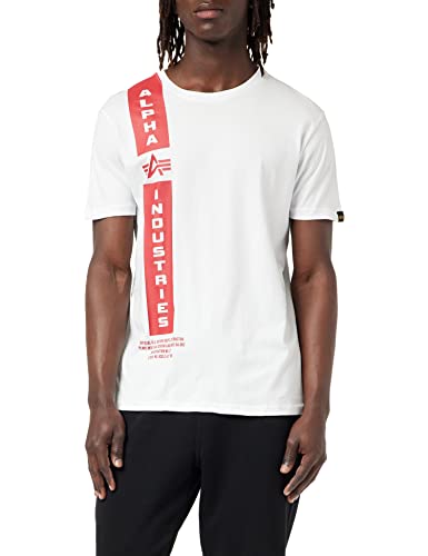 Alpha Industries Herren Defense T-Shirt, White/Red, XL von ALPHA INDUSTRIES