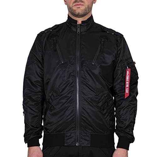 ALPHA INDUSTRIES Herren Falcon II Bomberjacke, All Black, L von ALPHA INDUSTRIES