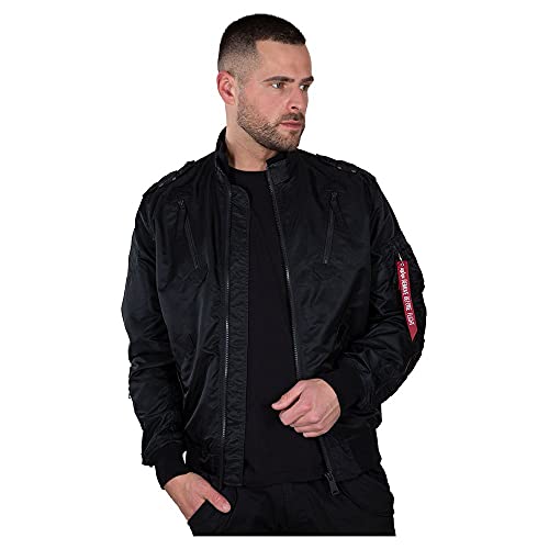 ALPHA INDUSTRIES Herren Falcon II Bomberjacke, All Black, M von ALPHA INDUSTRIES
