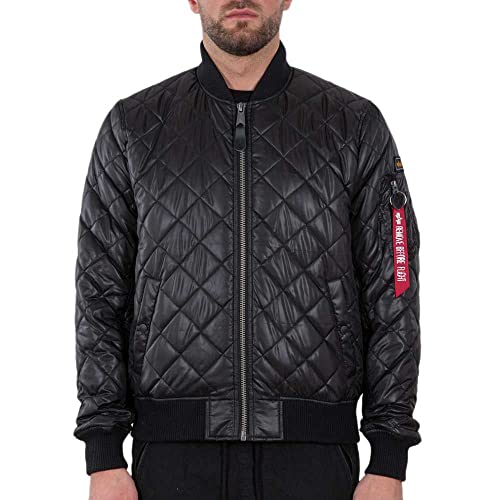 Alpha Industries Herren MA-1 DQ Jacket Bomberjacke, Black, M von ALPHA INDUSTRIES