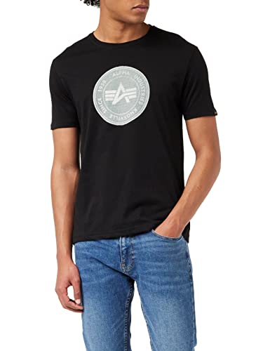 ALPHA INDUSTRIES Herren Hologram T T-Shirt, Black, L von ALPHA INDUSTRIES