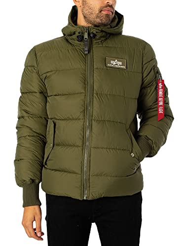 Alpha Industries Herren Hooded Puffer Alpha FD Damen Winterjacke, Dark Green, L von Alpha Industries