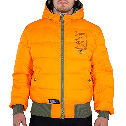 ALPHA INDUSTRIES Herren Hooded Puffer FD Rev Bomberjacke, Sage/Orange, XL ALPHA INDUSTRIES Herren Hooded Puffer FD Rev Bomberjacke, Sage/Orange, XL von ALPHA INDUSTRIES
