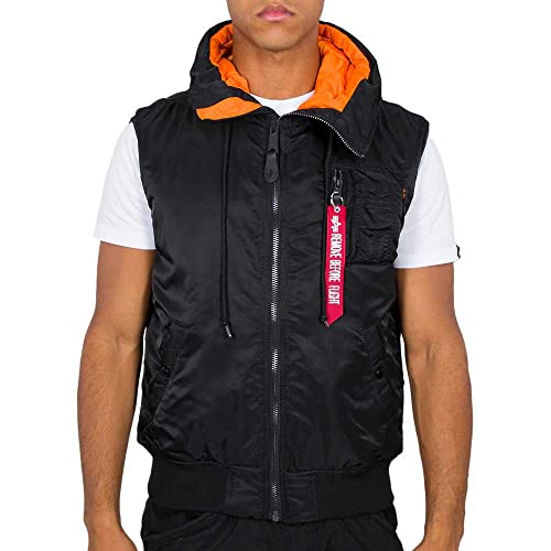 Alpha Industries Herren Hooded MA-1 Vest Weste, Black, S von Alpha Industries