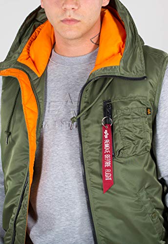 Alpha Industries Herren Hooded MA-1 Vest Weste, Sage-Green, M von ALPHA INDUSTRIES