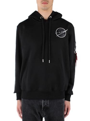 ALPHA INDUSTRIES Dark Side Hoody Kapuzensweat für Herren Black/Reflective von ALPHA INDUSTRIES