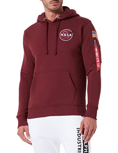 ALPHA INDUSTRIES Herren Space Shuttle Hoody Kapuzensweat Kapuzenpullover, Burgundy, XL von ALPHA INDUSTRIES