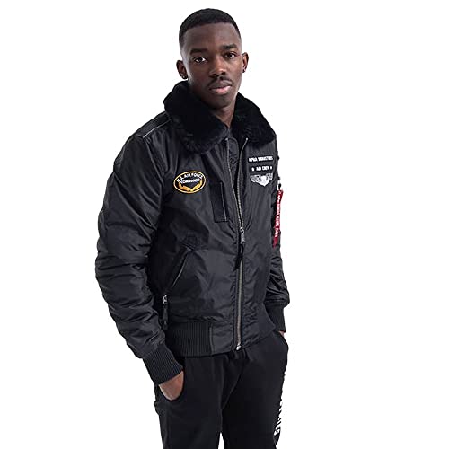 ALPHA INDUSTRIES Herren Injector III Air Force Bomberjacke, Black/Black, 3XL von ALPHA INDUSTRIES