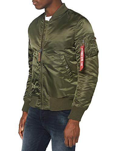 Alpha Industries Herren MA-1 VF 59 Long Bomberjacke, Dark Green, L von ALPHA INDUSTRIES