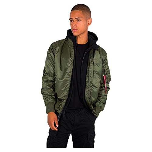 ALPHA INDUSTRIES Herren MA-1 D-Tec Bomberjacke, DarkGreen/Black, 3XL von ALPHA INDUSTRIES