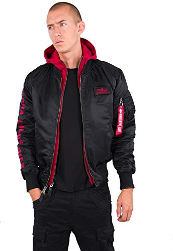 ALPHA INDUSTRIES MA-1 D-Tec SE Bomberjacke für Herren Black/Red von ALPHA INDUSTRIES