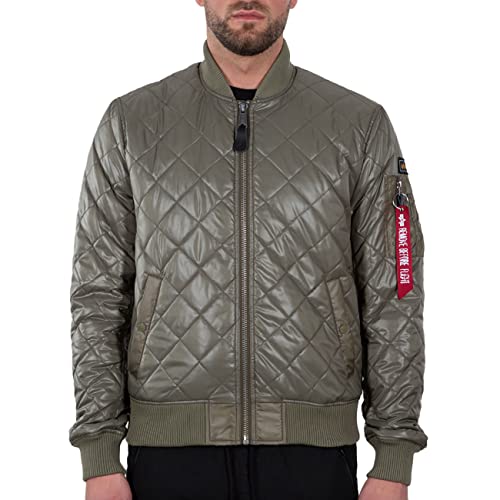 Alpha Industries Herren MA-1 DQ Jacket Bomberjacke, Olive, M von ALPHA INDUSTRIES