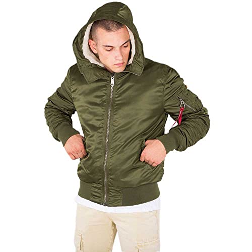 ALPHA INDUSTRIES Herren MA-1 Hooded Bomberjacke, Grün (Dark Green 257), XXL von ALPHA INDUSTRIES