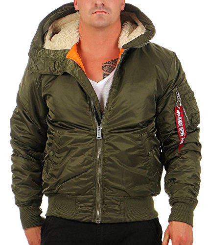 ALPHA INDUSTRIES Herren MA-1 Hooded Bomberjacke, Grün (Dark Green 257), XXL von ALPHA INDUSTRIES