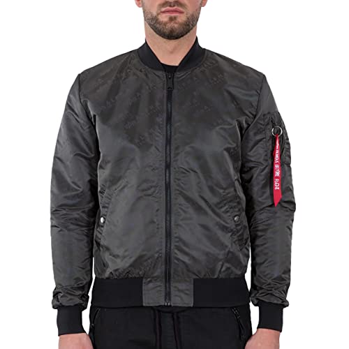 ALPHA INDUSTRIES Herren MA-1 LW AOP Rainbow Ref Fliegerjacke, Greyblack, 3XL von ALPHA INDUSTRIES