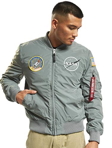 ALPHA INDUSTRIES Herren MA-1 NASA Bomberjacke, Silver/Reflective, 3XL von ALPHA INDUSTRIES