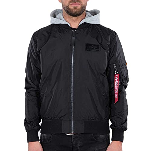 Alpha Industries Herren MA-1 TT Hood BP Ref Bomberjacke, Black, L von Alpha Industries